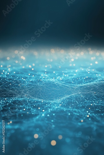 A blue ocean with a lot of sparkles in it
