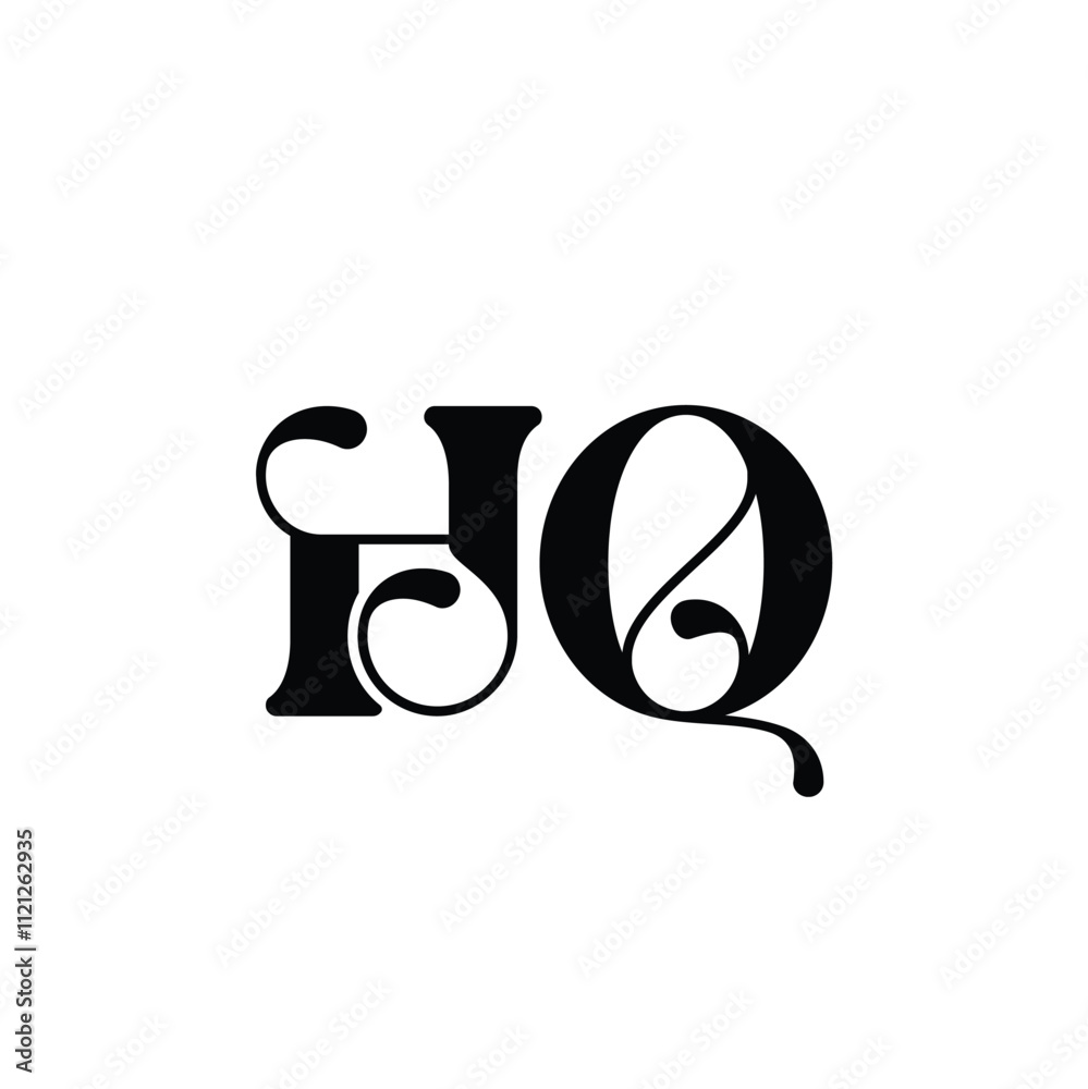 HQ monogram logo design letter text name symbol monochrome logotype alphabet character simple logo HQ monogram logo design letter text name symbol monochrome logotype alphabet character simple logo