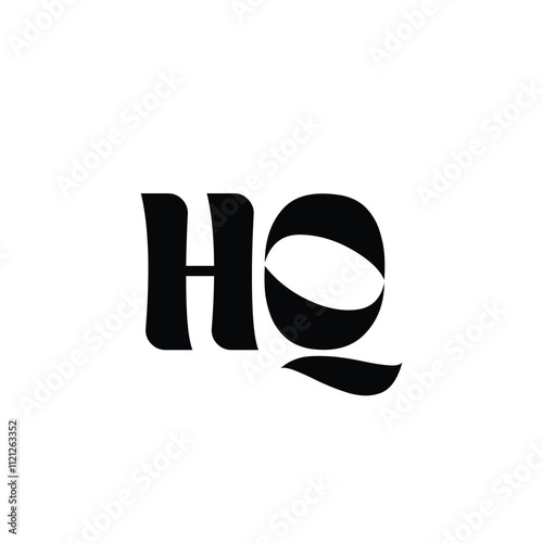 HQ monogram logo design letter text name symbol monochrome logotype alphabet character simple logo