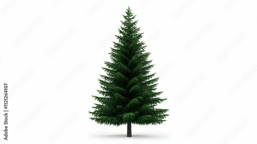 Obraz premium A realistic depiction of a green pine tree, symbolizing nature and the outdoors.