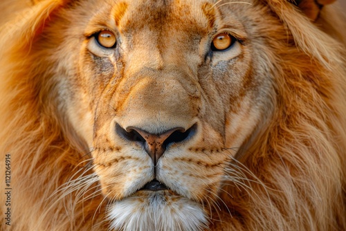 Graceful face of a lion photo