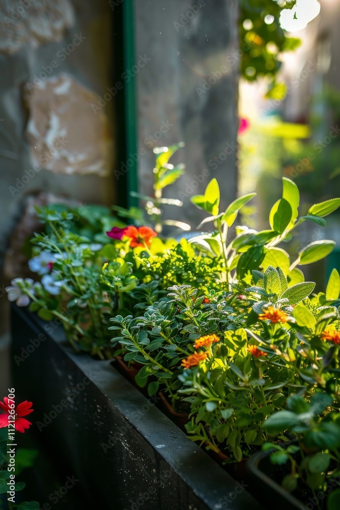 Obraz premium Small balcony garden bringing freshness to the space