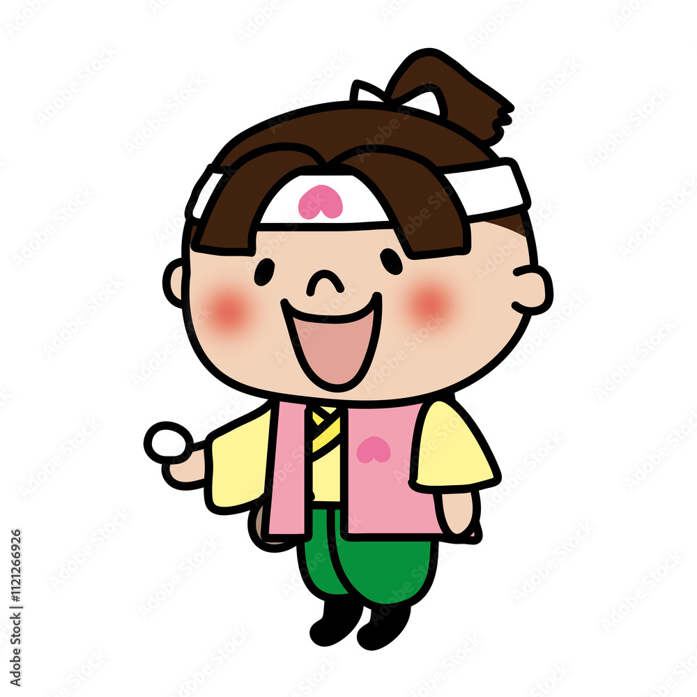 Obraz premium きび団子をあげている桃太郎