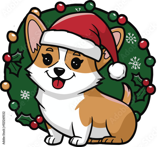 Christmas illustration decorated vector .