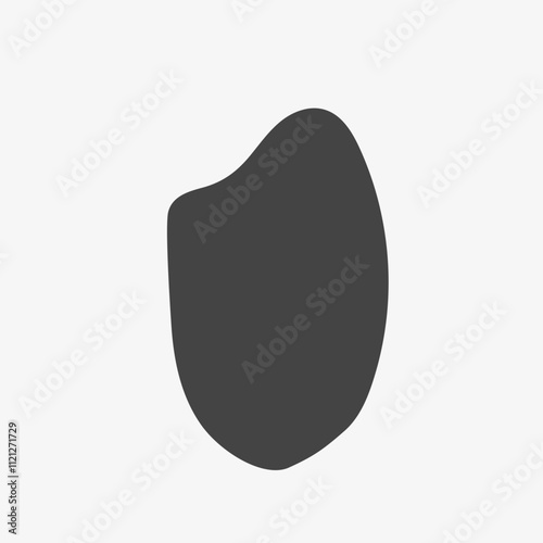 Rice grain shape. Vector illustration black on white background