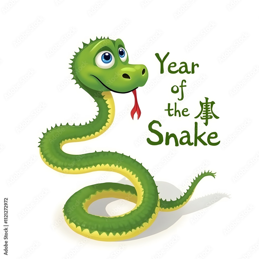 Cute Cartoon Snake: Celebrating the Year of the Snake Cute Cartoon Snake: Celebrating the Year of the Snake