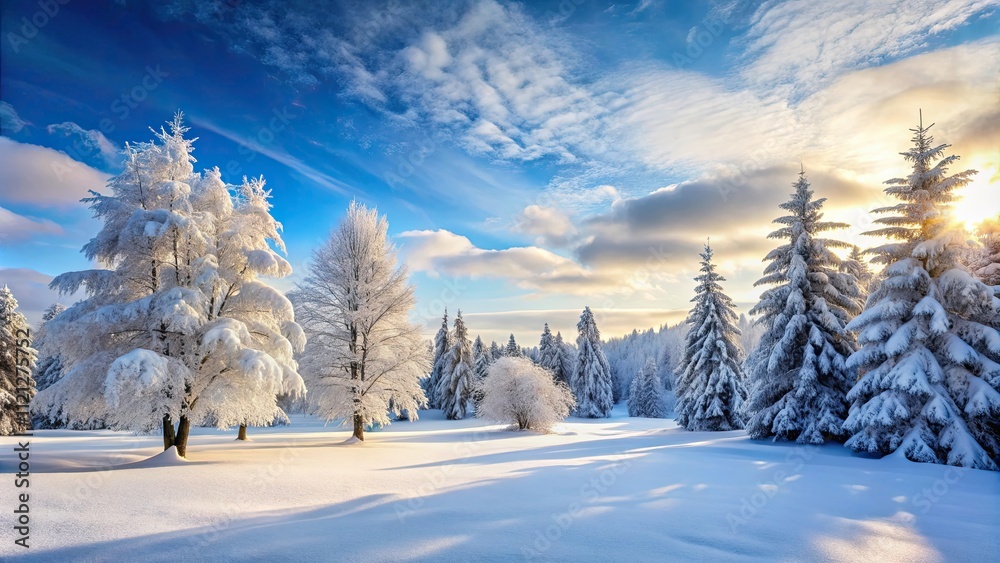 Snow-covered trees creating a beautiful winter landscape, Snow, trees, winter, panorama, cold, white, frost, nature Snow-covered trees creating a beautiful winter landscape, Snow, trees, winter, panorama, cold, white, frost, nature