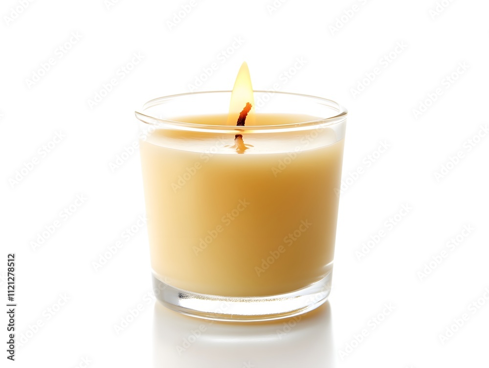 A Lit Candle In A Glass Holder A Lit Candle In A Glass Holder