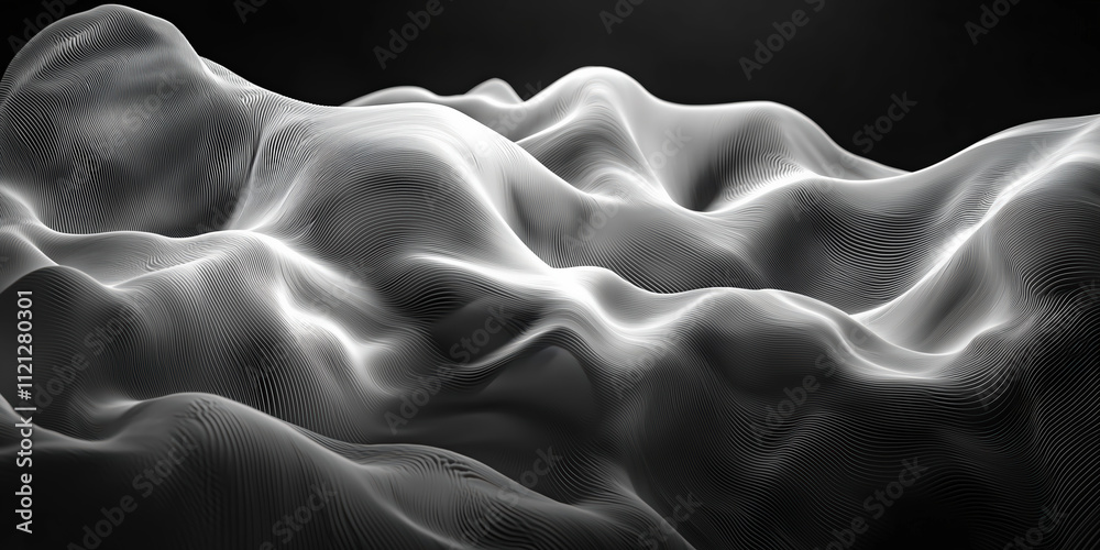 Fototapeta premium Digital Waves: Abstract Geometry in Motion