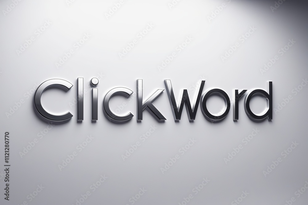 A bold modernist Click word logo sits promine A bold modernist Click word logo sits promine