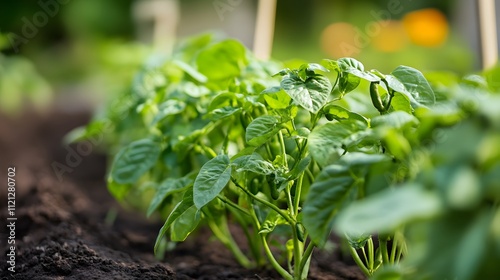 Beans plants growing outside