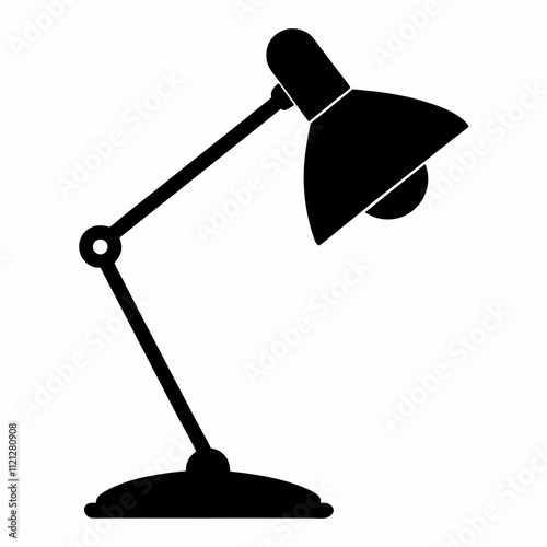 Study Lamp silhouette black vector illustration and white background