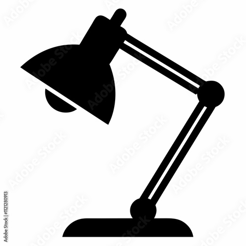 Study Lamp silhouette black vector illustration and white background