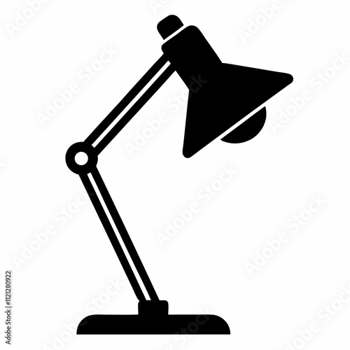 Study Lamp silhouette black vector illustration and white background