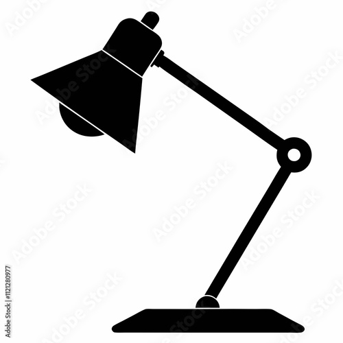 Study Lamp silhouette black vector illustration and white background