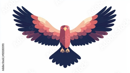 Majestic bird in flight open sky digital artwork vibrant colors aerial perspective freedom concept photo