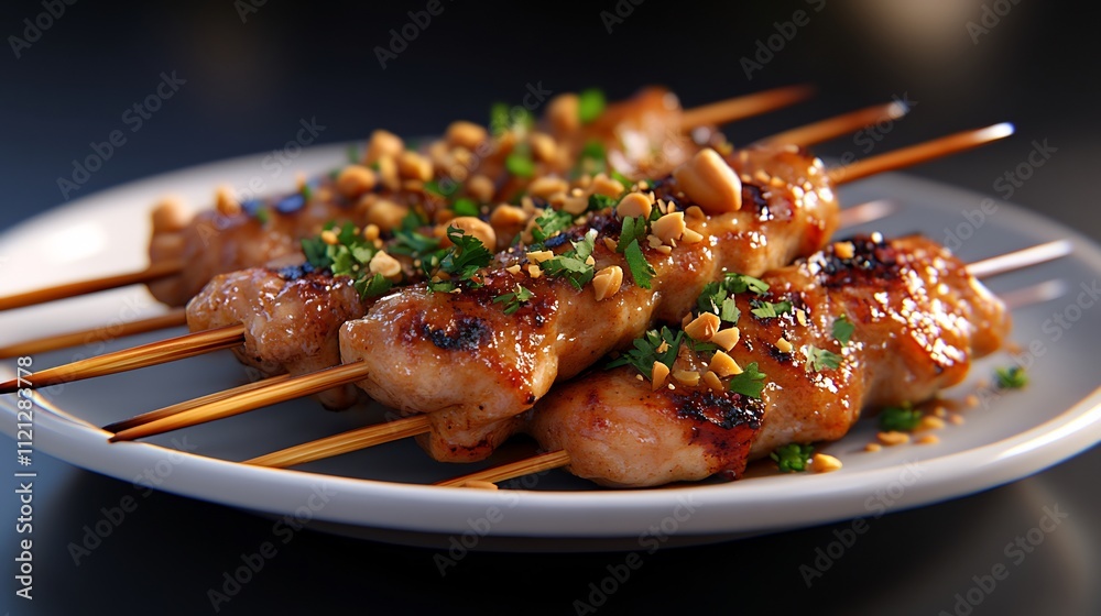 Delicious Grilled Chicken Satay with Peanut Sauce and Cilantro Delicious Grilled Chicken Satay with Peanut Sauce and Cilantro