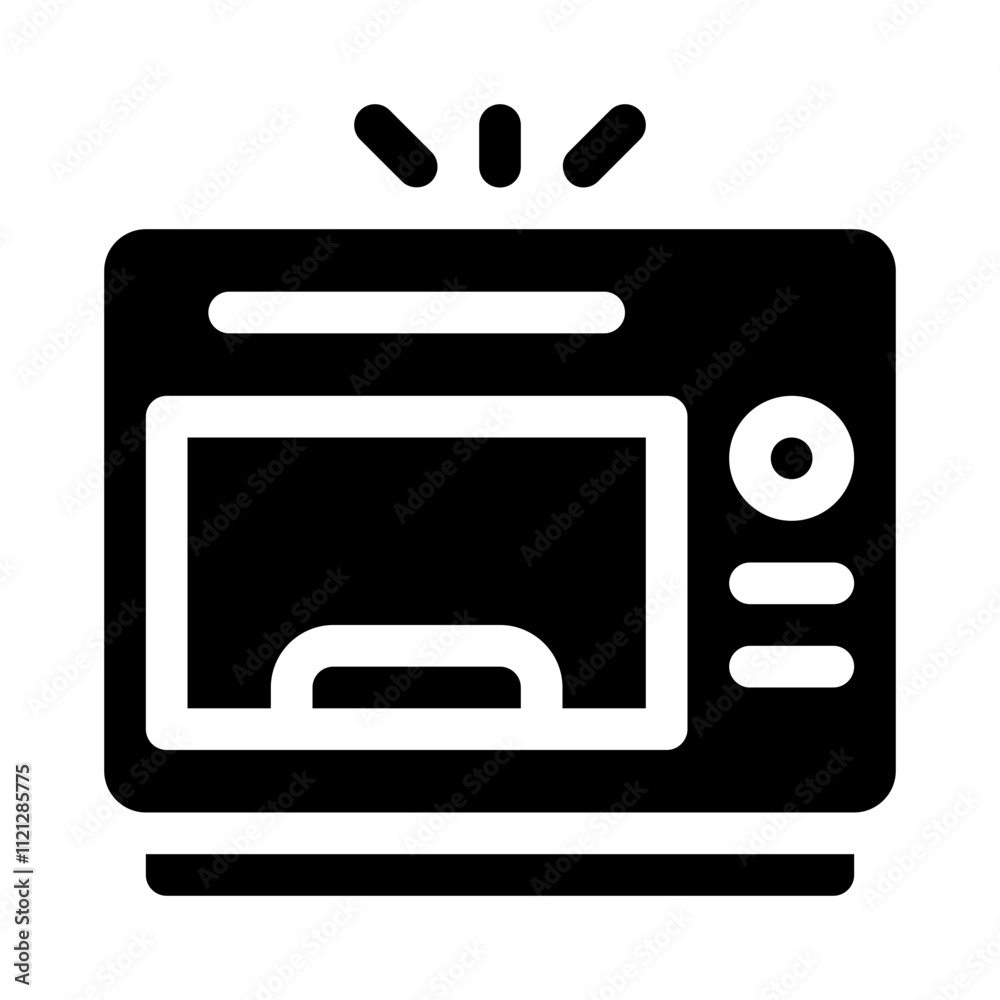 Retro Microwave glyph icon Retro Microwave glyph icon
