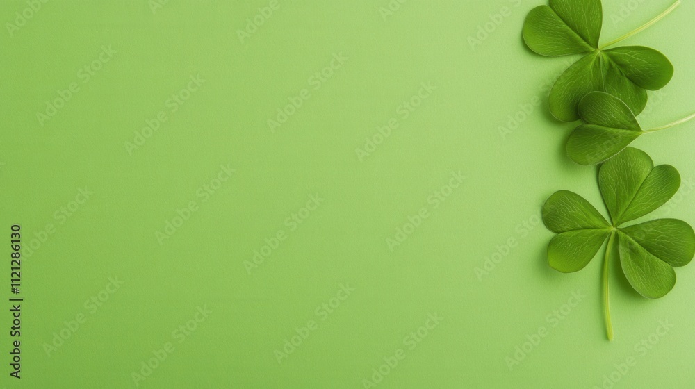 Fresh Green Clover Leaves on Vibrant Background for Nature and St Patrick's Day Fresh Green Clover Leaves on Vibrant Background for Nature and St Patrick's Day