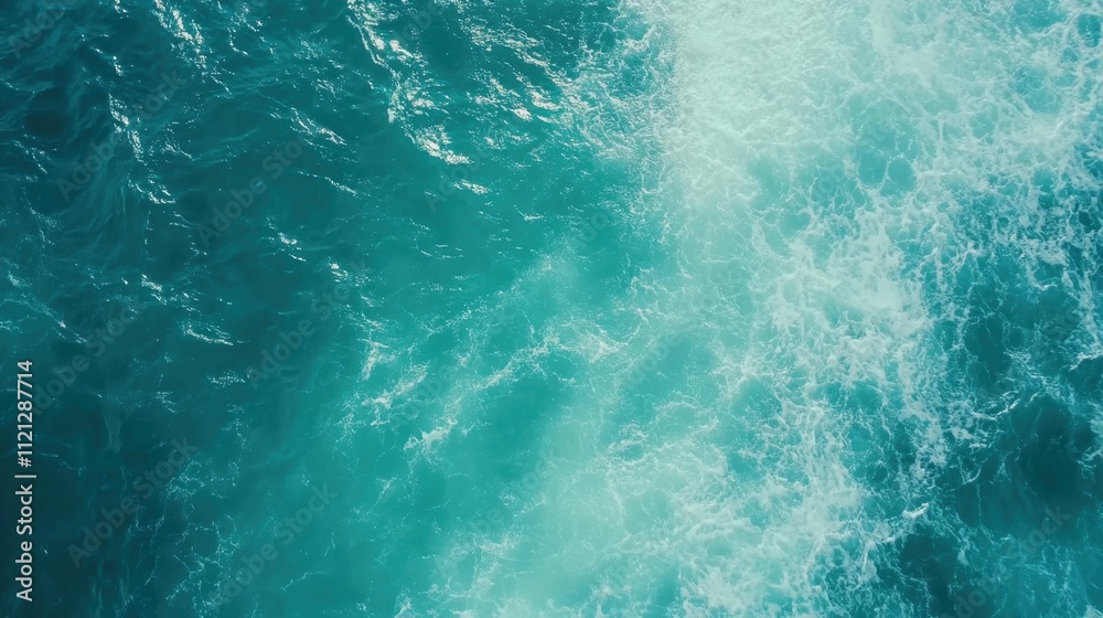 Serene Ocean Waves in Bright Turquoise Waters Under Natural Sunlight Serene Ocean Waves in Bright Turquoise Waters Under Natural Sunlight