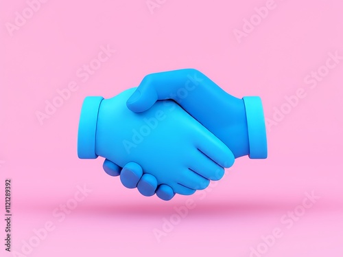 Wallpaper Mural Icon of a handshake on white background with a cartoon plastic style illustration on business concept of partnership, cooperation, successful deal. Icon of handshake symbol on white background with a Torontodigital.ca