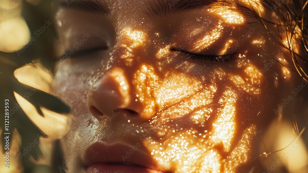 Captivating portrait of a woman bathed in natures light close-up ethereal atmosphere Captivating portrait of a woman bathed in natures light close-up ethereal atmosphere