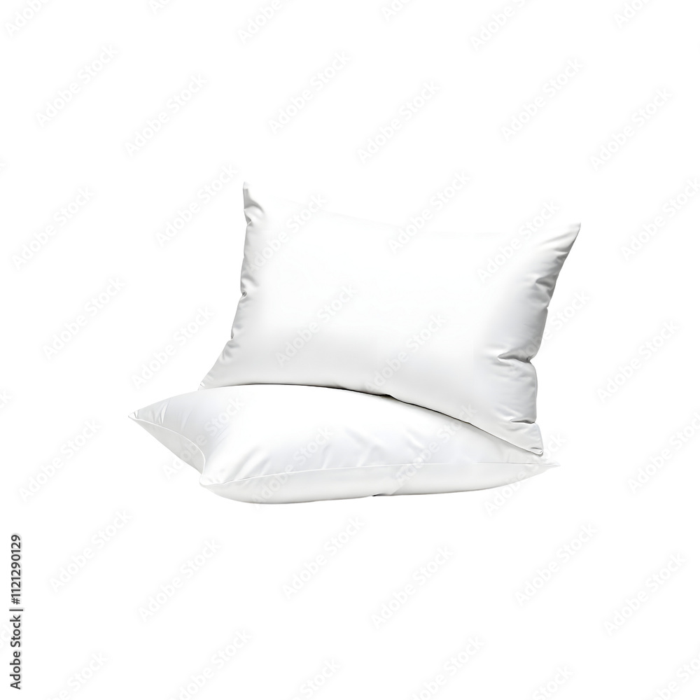 Isolated photo of 2 white pillow with transparent background Isolated photo of 2 white pillow with transparent background