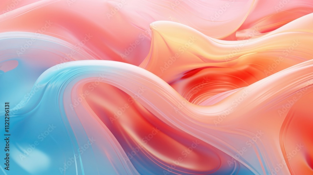 Fototapeta premium Abstract Pastel Swirls of Color Fluid Design