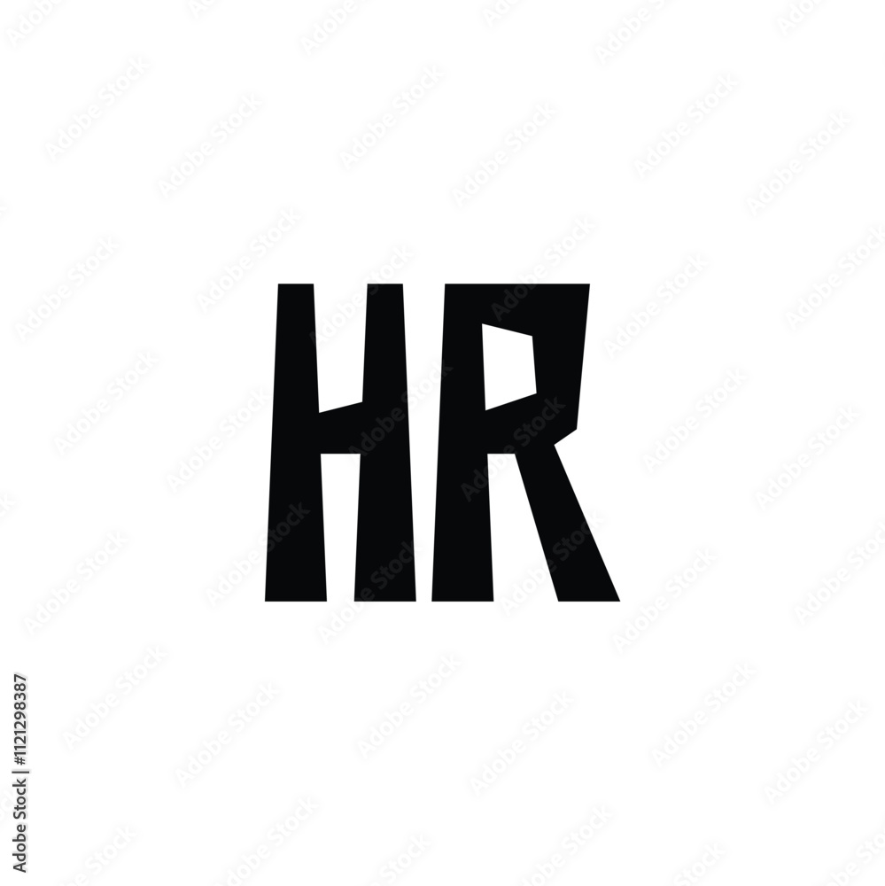 Fototapeta premium HR monogram logo design letter text name symbol monochrome logotype alphabet character simple logo