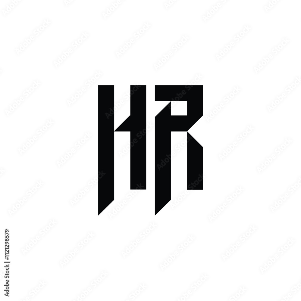 Obraz premium HR monogram logo design letter text name symbol monochrome logotype alphabet character simple logo