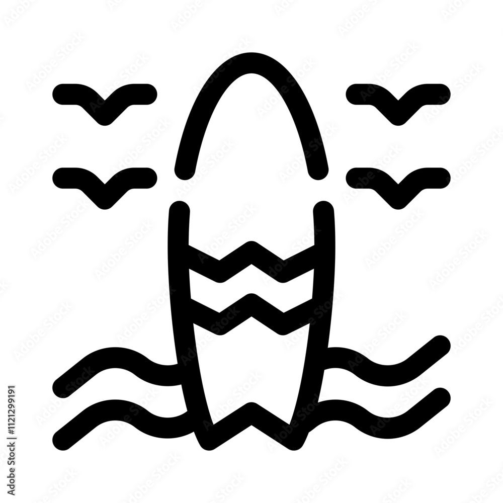 Surfboard line icon Surfboard line icon