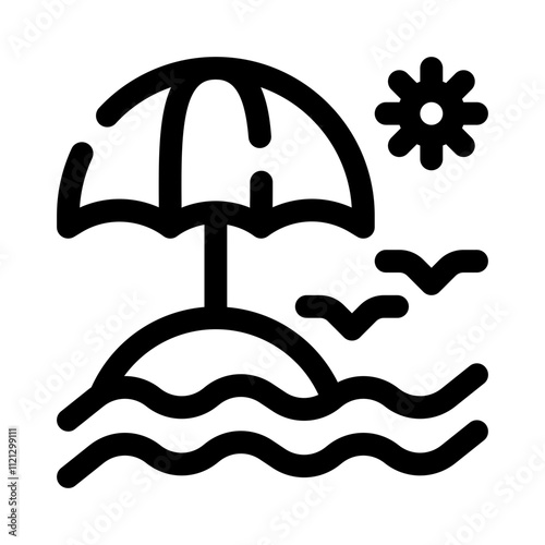 Beach Umbrella line icon