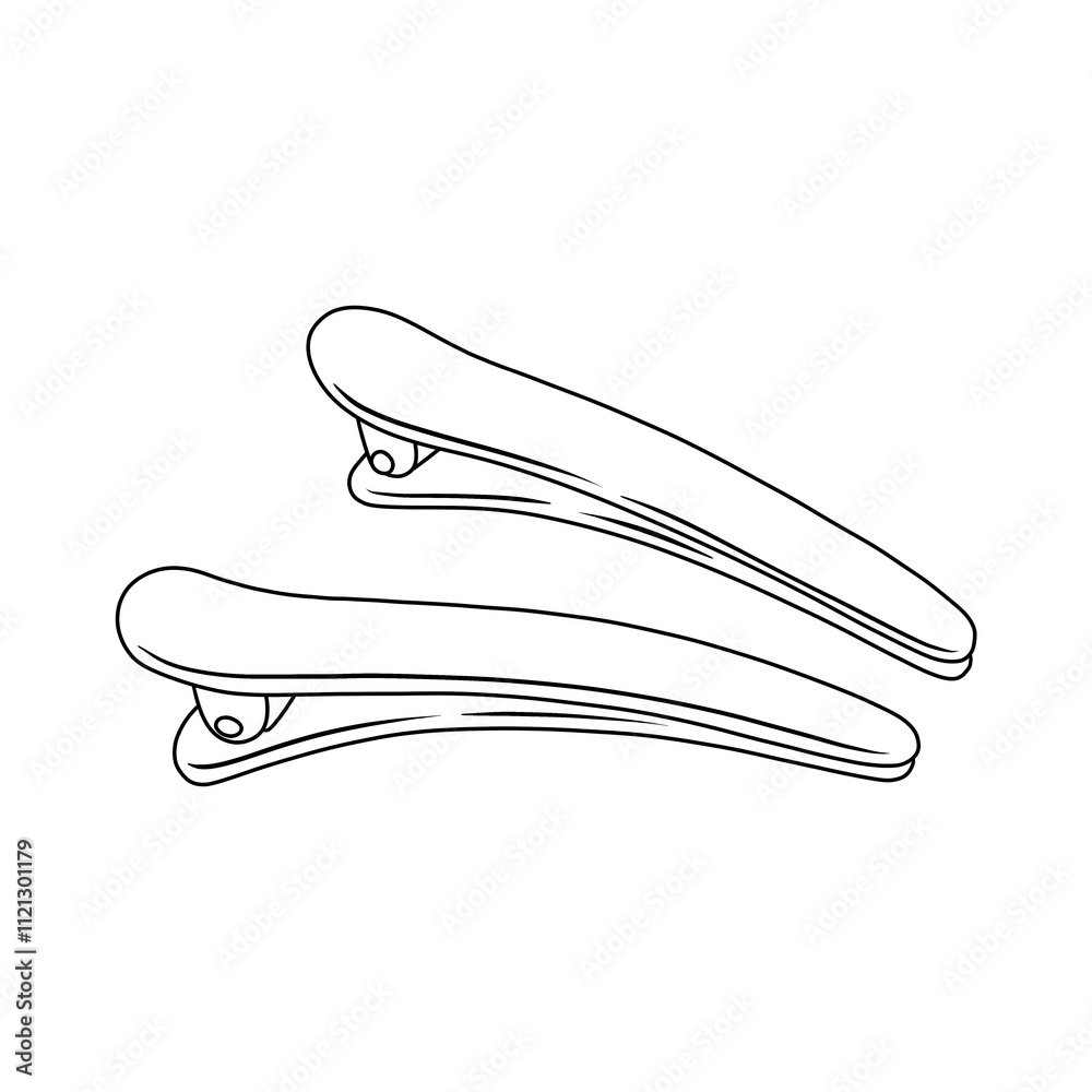 Hairpin. Bobby pins. Hair fixation and decoration. Woman hairdressing. Thin line illustration