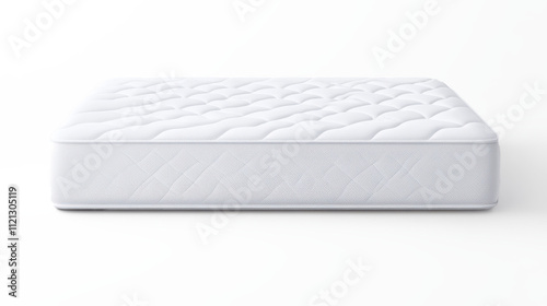 A white mattress with a white cover on transparent background