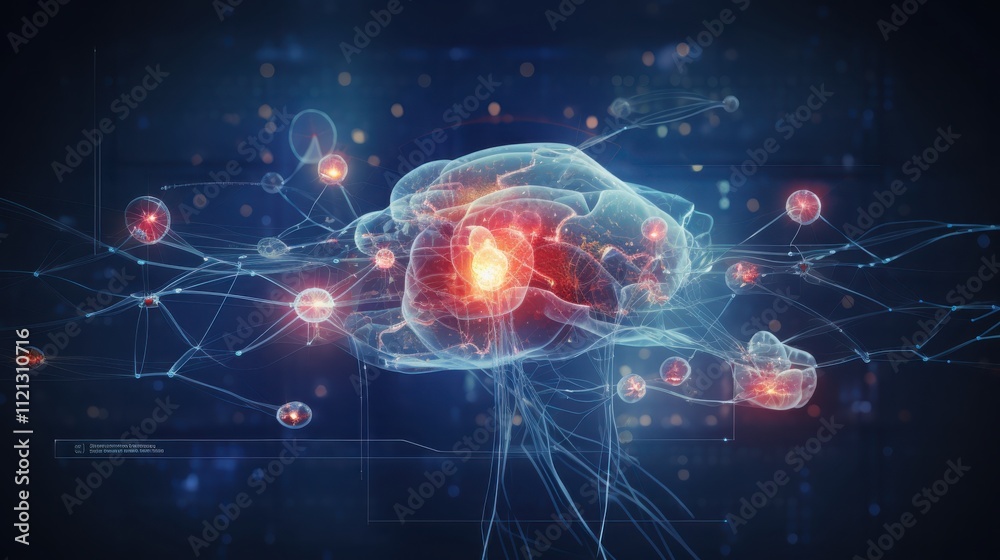 Neural Network Brain Activity Digital Visualization Neural Network Brain Activity Digital Visualization