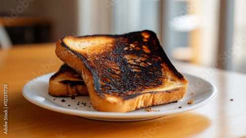 Burnt Toast on a Plate: A Culinary Mishap photo