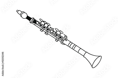 Clarinet vector line art illustration