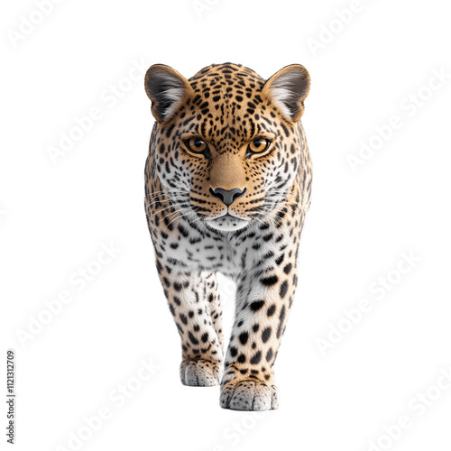 3D Render of a Leopard Isolated on Transparent Background