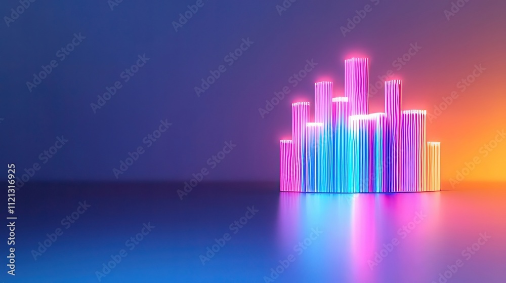 Neon city skyline, glowing columns, vibrant colors, futuristic. Neon city skyline, glowing columns, vibrant colors, futuristic.