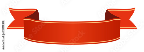 Red 3d ribbon illustration