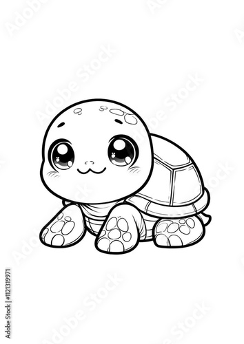 Fun turtle coloring page for creative kids