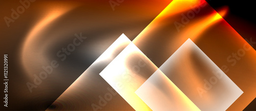 Dark neon colors with glass square shapes