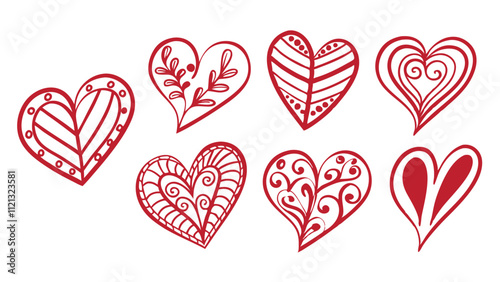 Valentine's Day Doodle Heart Set