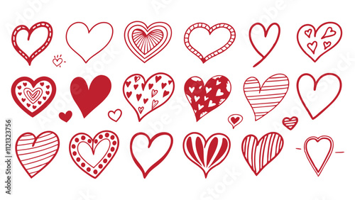 Handcrafted Love Hearts with Doodle Designs