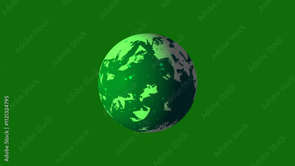 Rotating planet Earth from outer space on green screen Seamless Looped ...