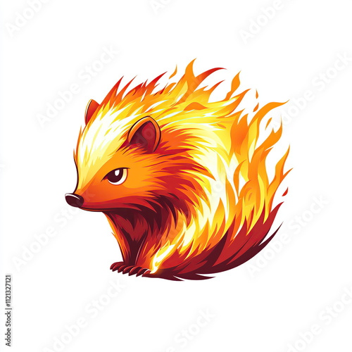 Fiery hedgehog illustration. photo