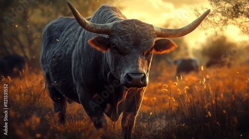 Bull livestock cattle animal. wildlife. Ultra realistic. Photorealistic hypermaximalist hyper realistic fine detail photo