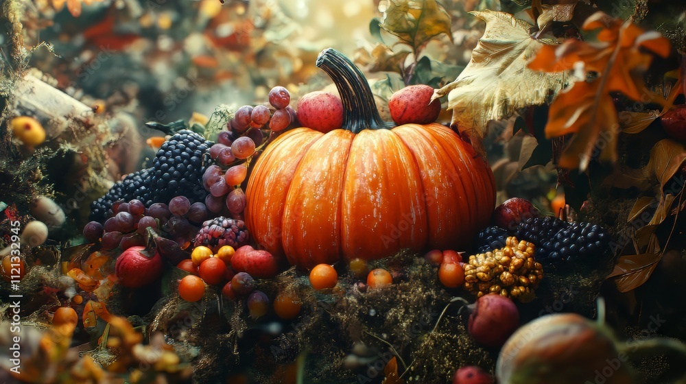 Festive autumn pumpkin leaf and fruit border of happy thanksgiving day text. thanksgiving. Festive autumn pumpkin leaf and fruit border of happy thanksgiving day text. thanksgiving.