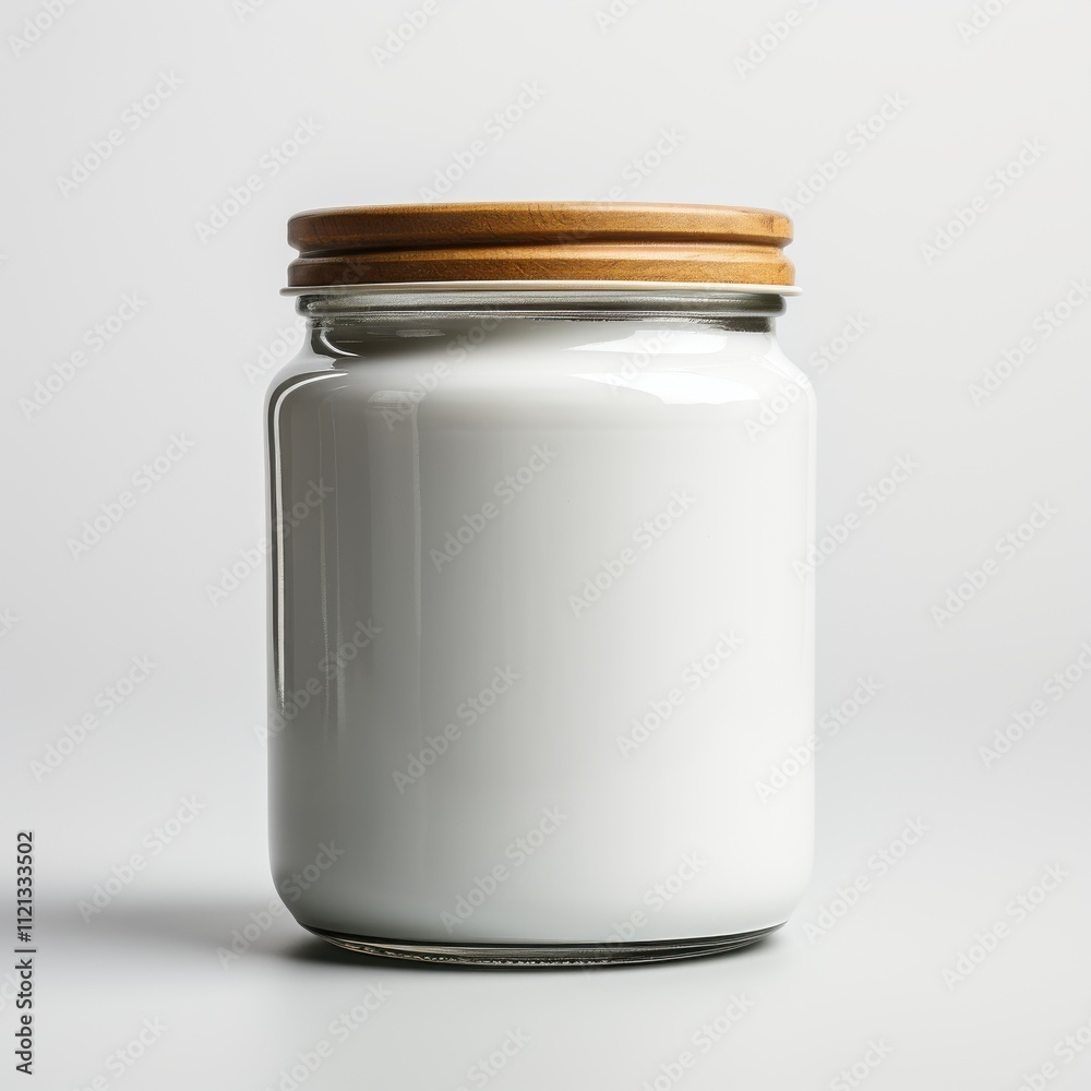 White round jar for mockup isolated on white background White round jar for mockup isolated on white background