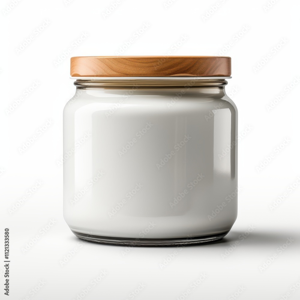 White round jar for mockup isolated on white background White round jar for mockup isolated on white background